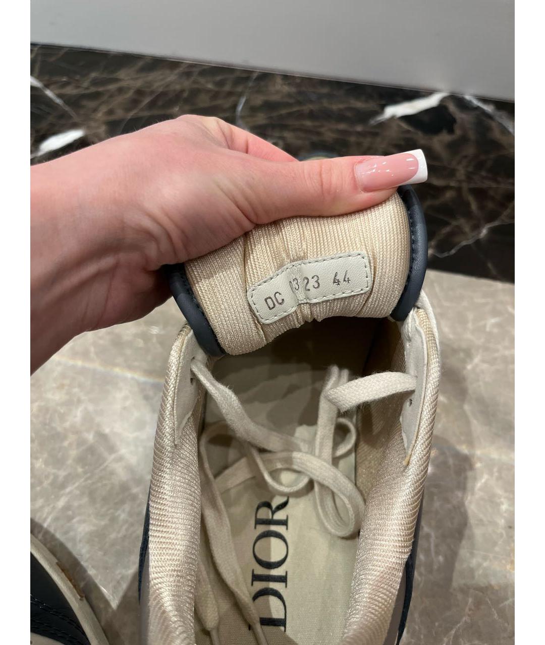 CHRISTIAN DIOR Темно-синие кожаные низкие кроссовки / кеды, фото 6