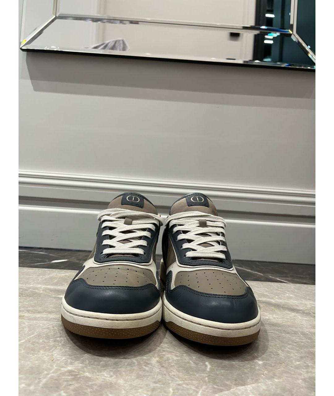 CHRISTIAN DIOR Темно-синие кожаные низкие кроссовки / кеды, фото 7