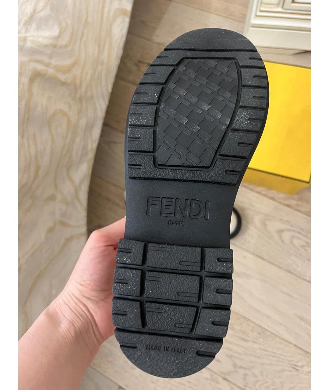 FENDI Белые кожаные лоферы, фото 3