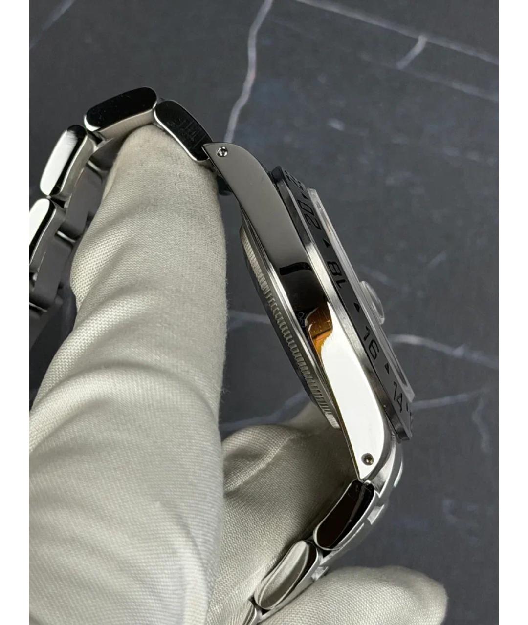 ROLEX Черные металлические часы, фото 4