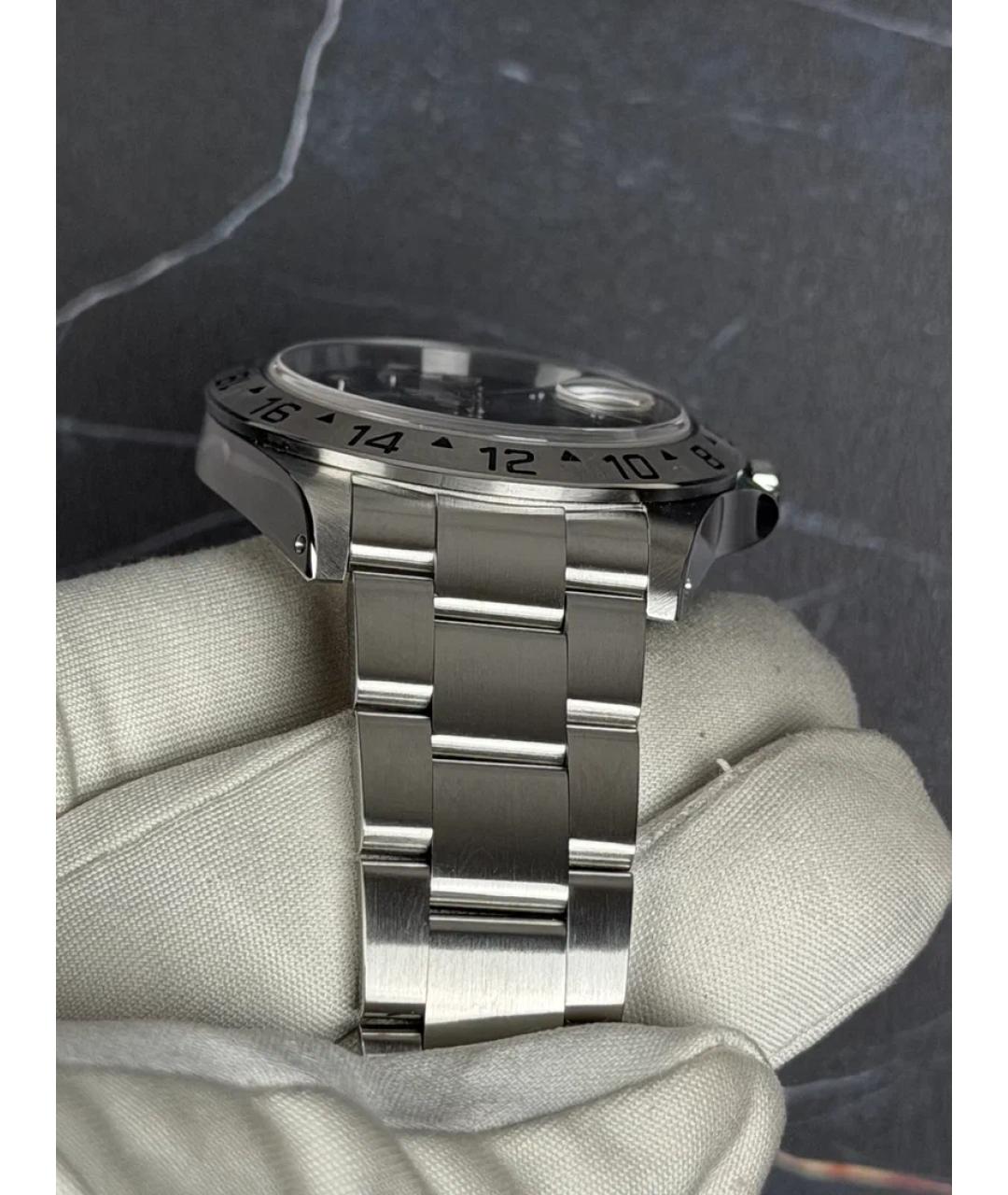 ROLEX Черные металлические часы, фото 5