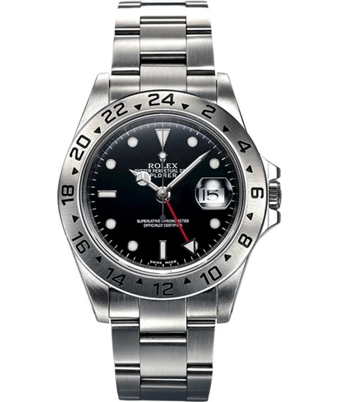 ROLEX Черные металлические часы, фото 7