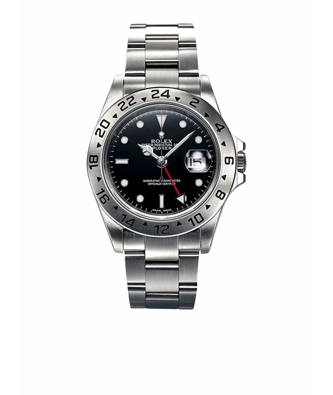 ROLEX Черные металлические часы, фото 1