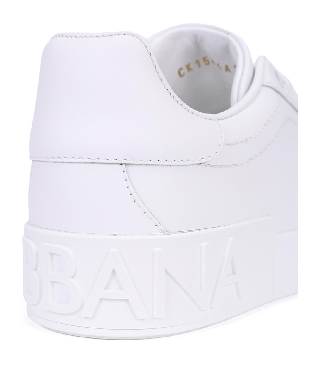 DOLCE&GABBANA Белые кожаные кеды, фото 6