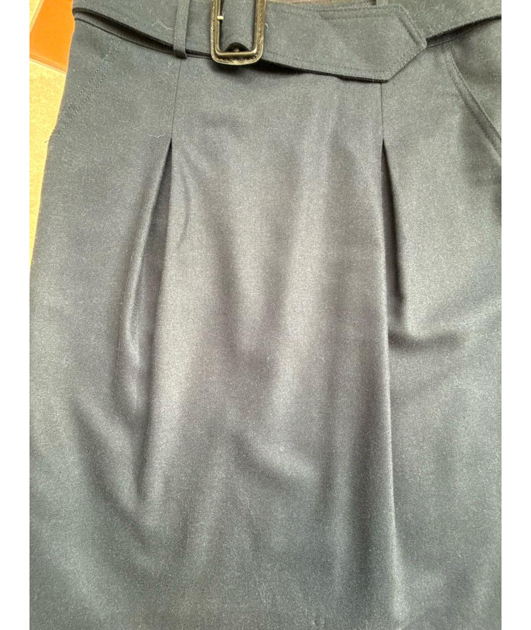 BURBERRY Темно-синий шерстяной костюм с юбками, фото 4