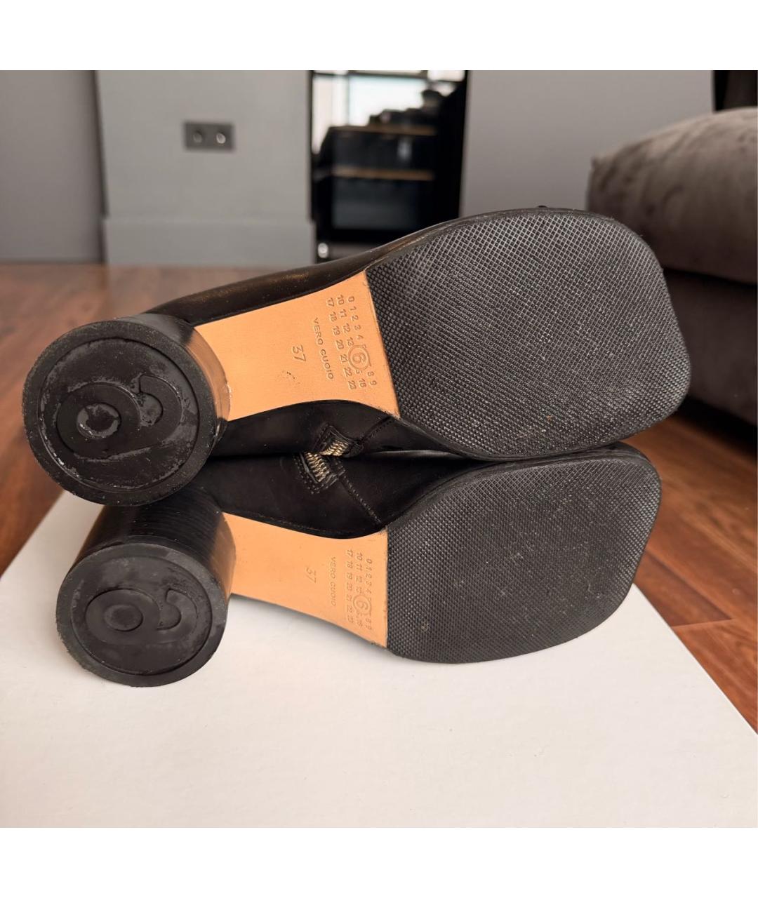 MM6 MAISON MARGIELA Черные кожаные сапоги, фото 4