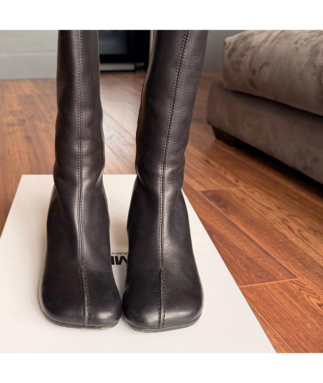MM6 MAISON MARGIELA Черные кожаные сапоги, фото 3