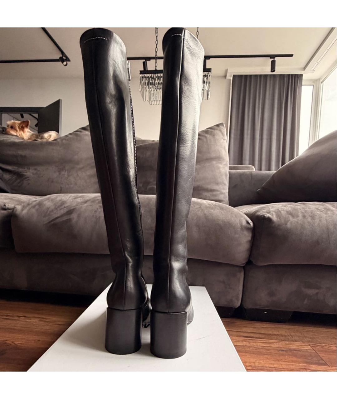 MM6 MAISON MARGIELA Черные кожаные сапоги, фото 2