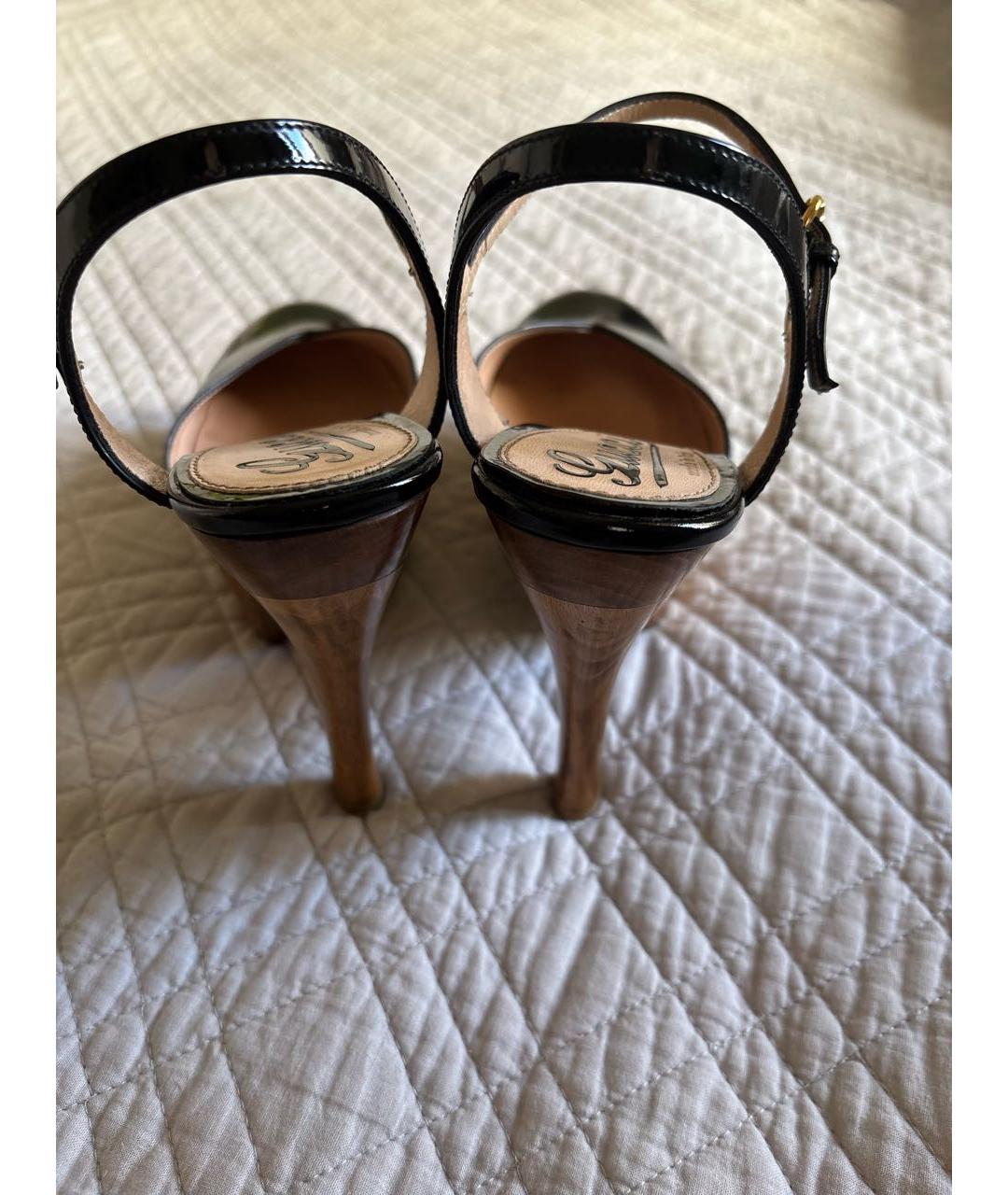 GUCCI Черные босоножки из лакированной кожи, фото 4