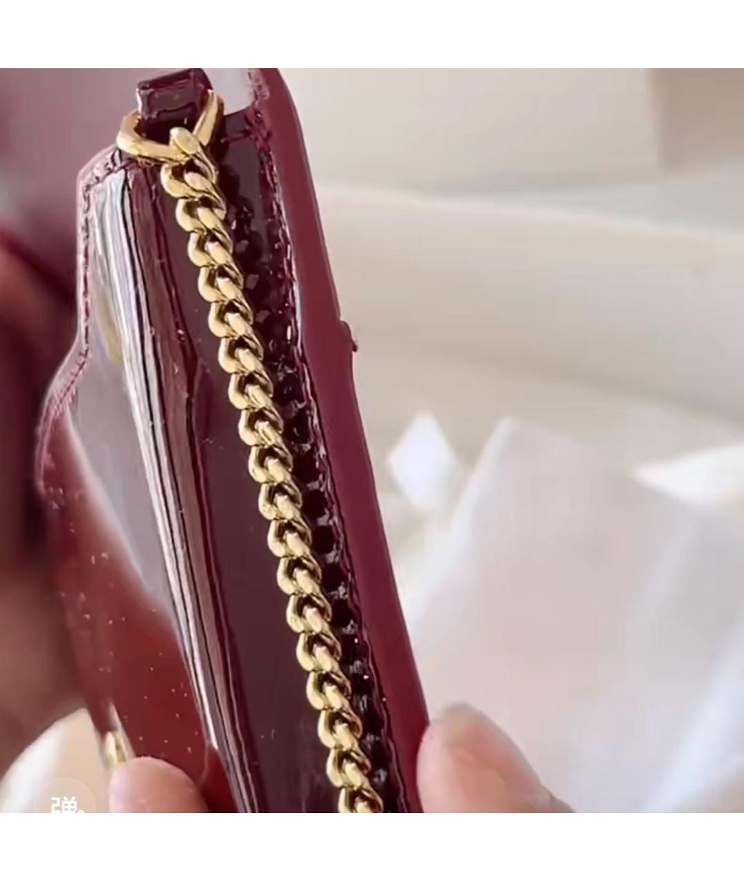 SAINT LAURENT Бордовая сумка через плечо из лакированной кожи, фото 4