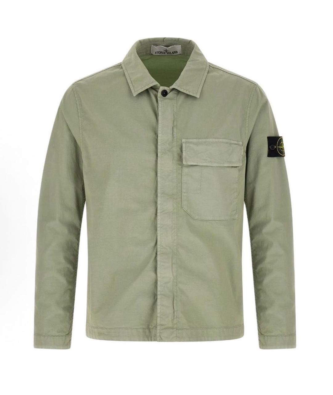 STONE ISLAND Зеленая хлопковая куртка, фото 5