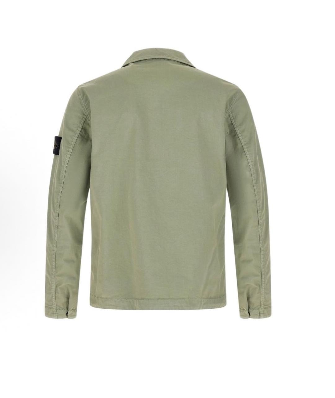 STONE ISLAND Зеленая хлопковая куртка, фото 2
