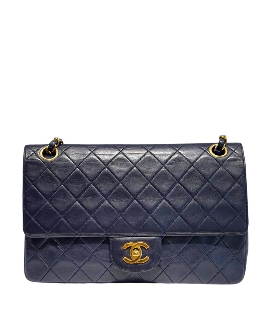 CHANEL Темно-синяя кожаная сумка через плечо, фото 1