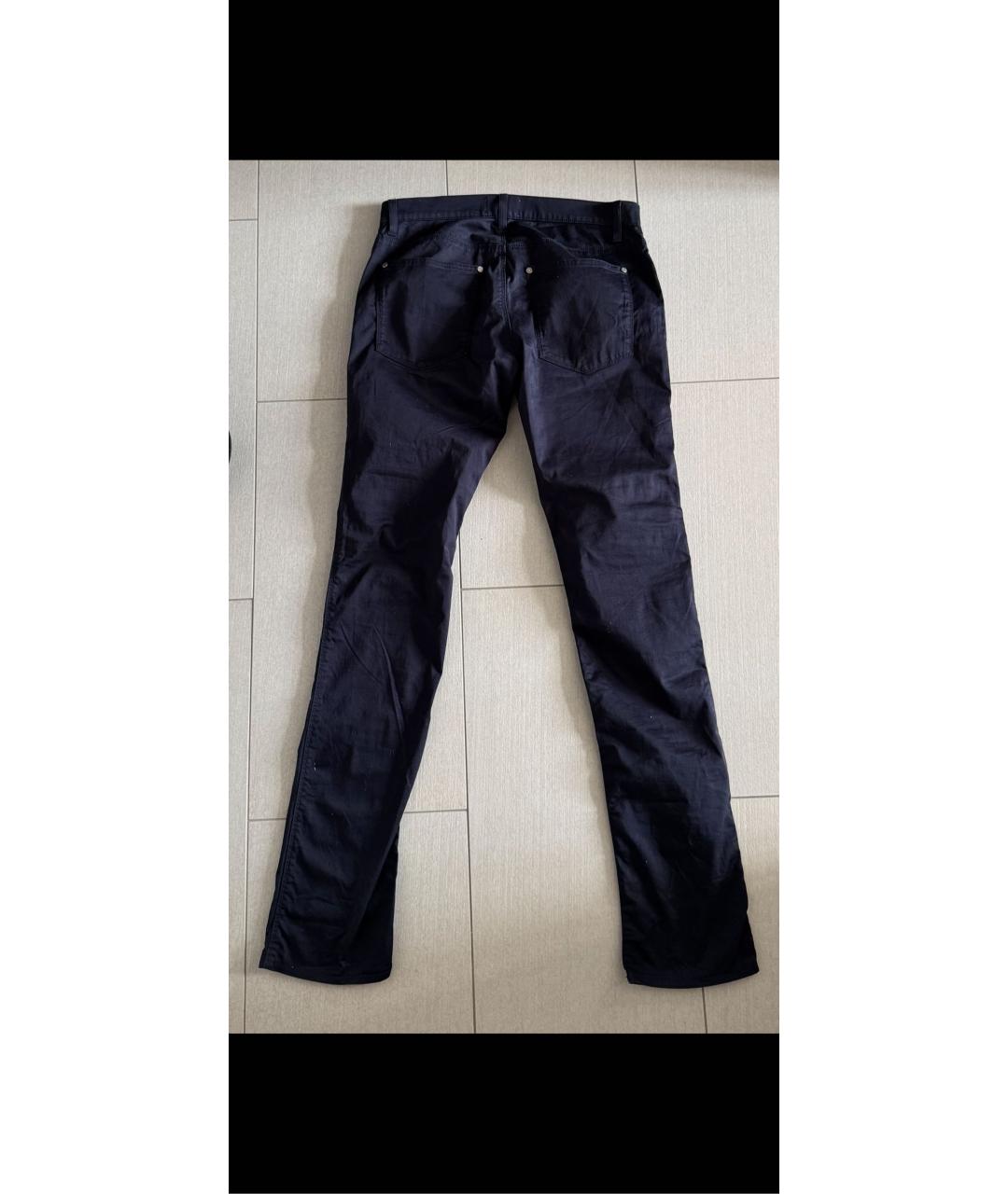 ACNE STUDIOS Темно-синие хлопковые брюки узкие, фото 3