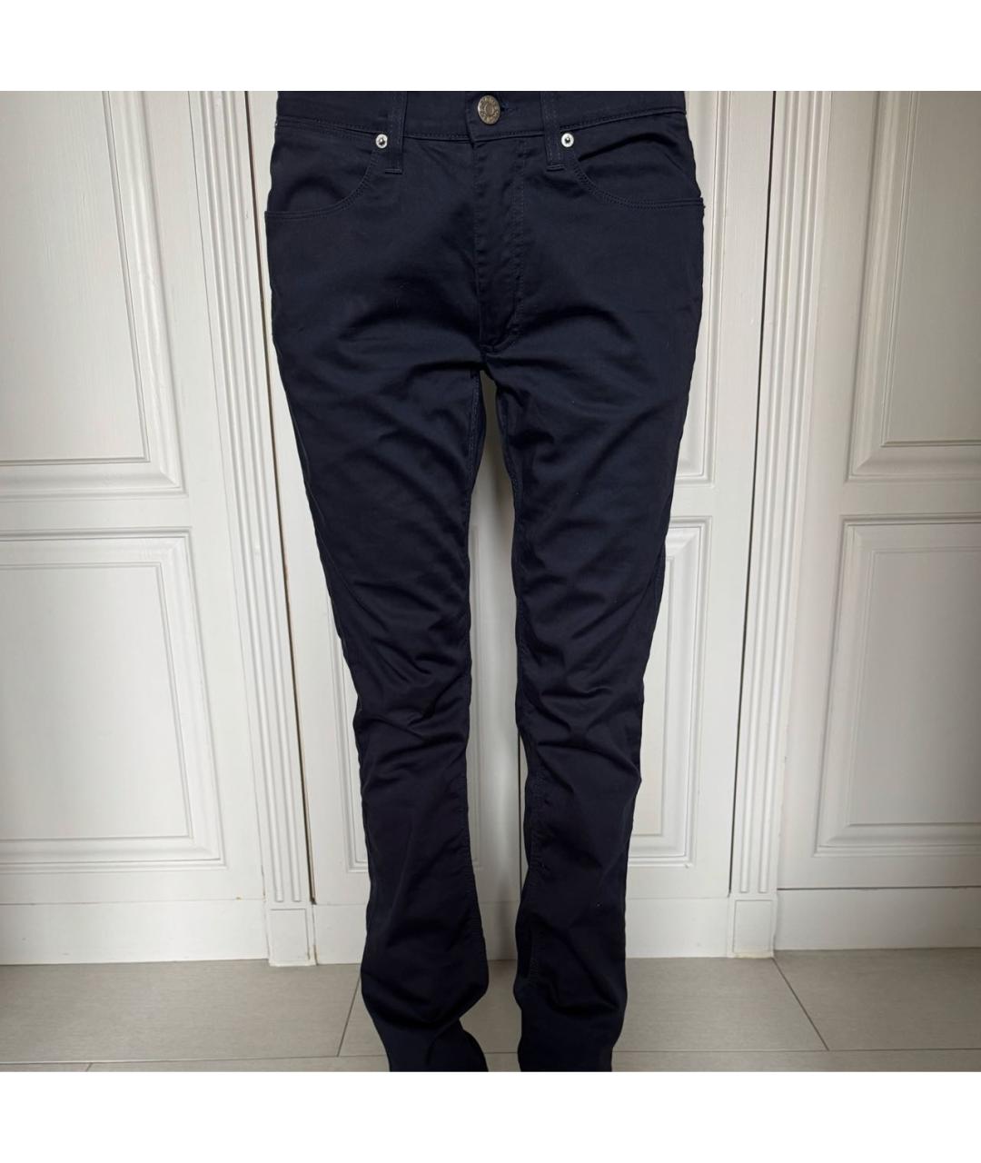 ACNE STUDIOS Темно-синие хлопковые брюки узкие, фото 2