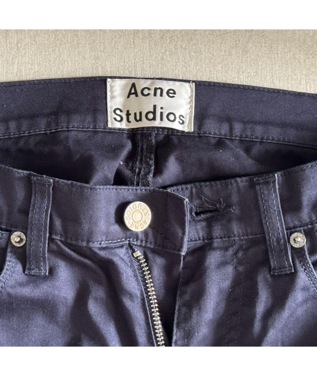 ACNE STUDIOS Темно-синие хлопковые брюки узкие, фото 5