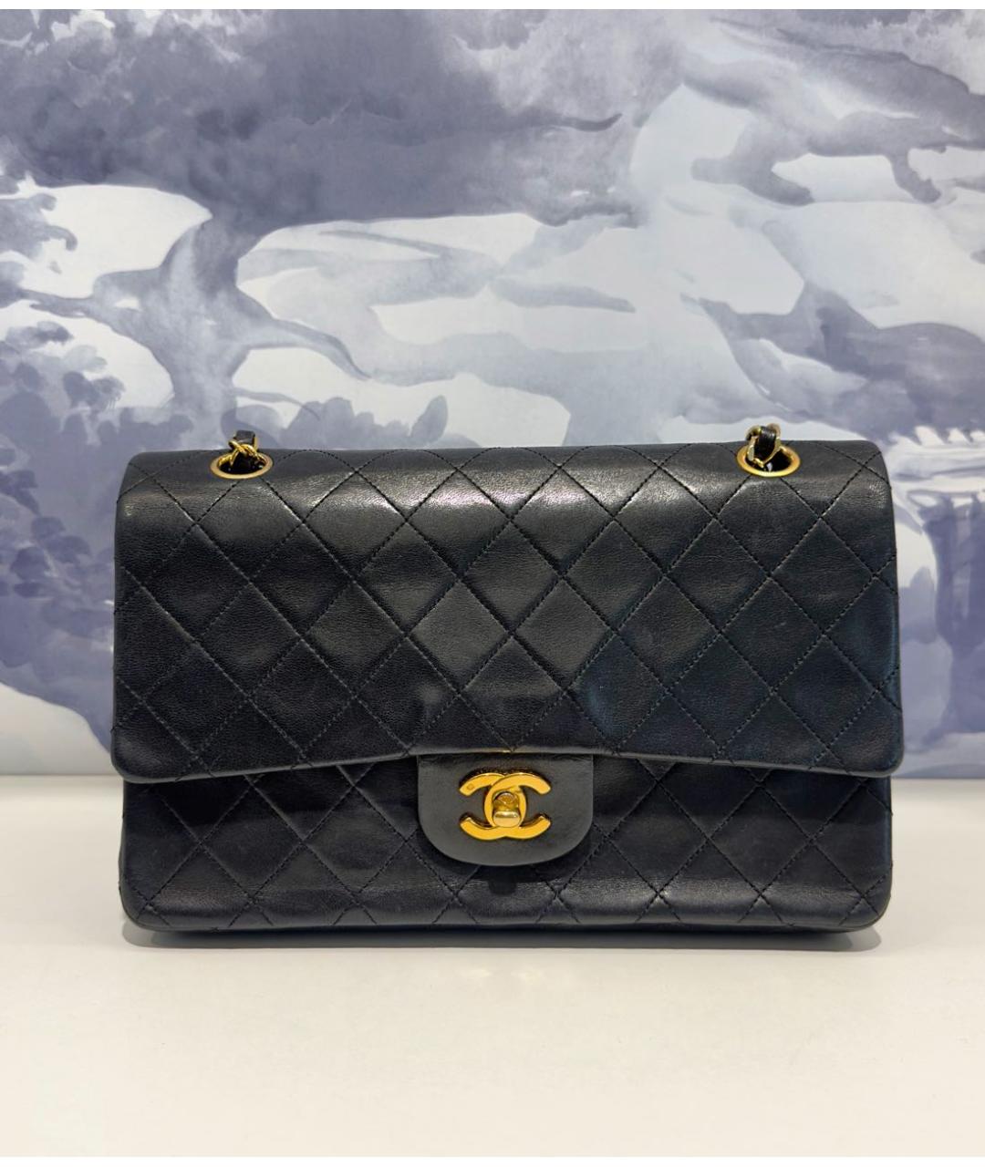 CHANEL Темно-синяя кожаная сумка через плечо, фото 6