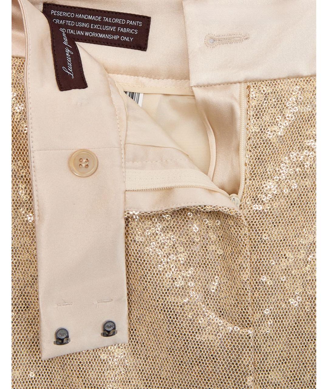 PESERICO Золотые прямые брюки, фото 2
