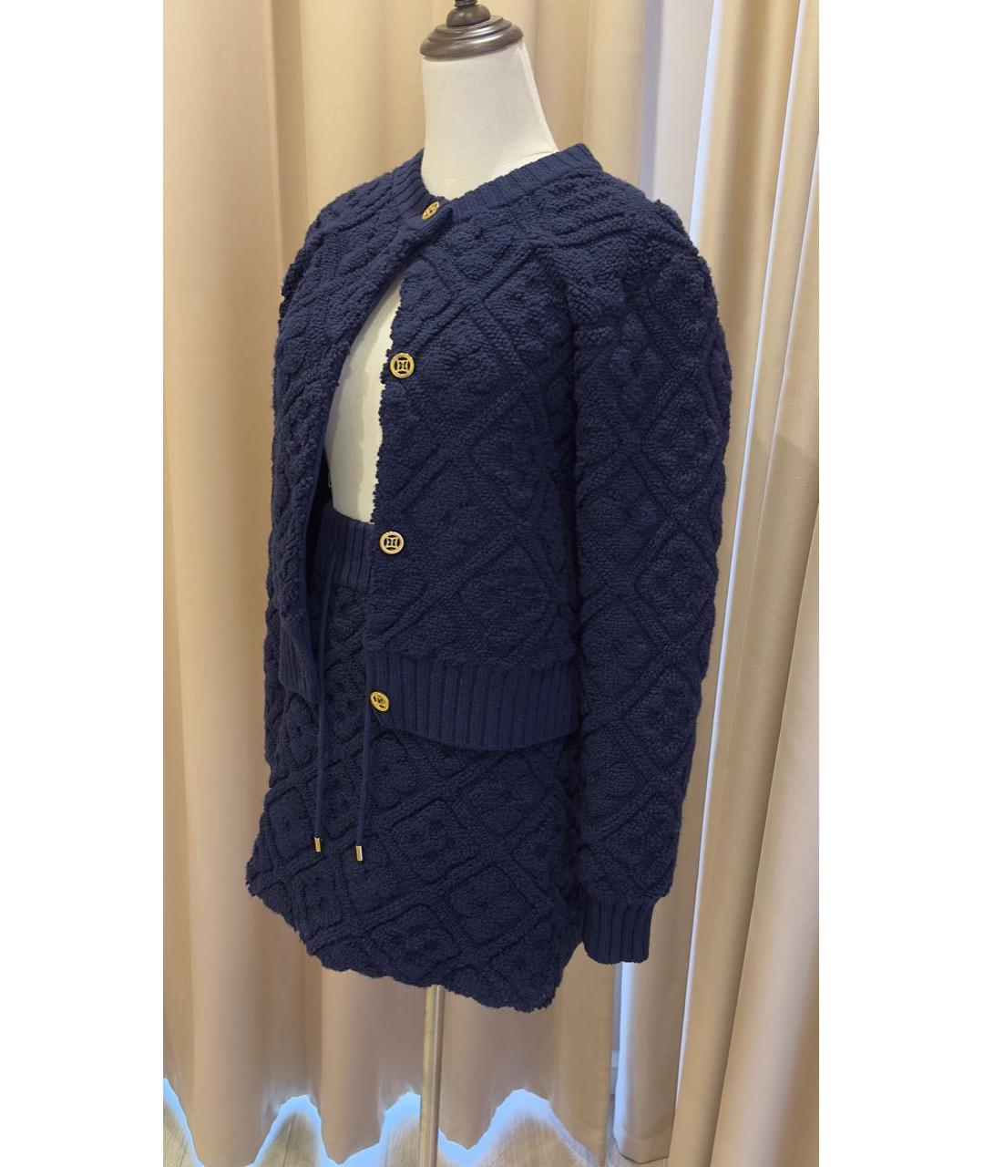 LOUIS VUITTON Темно-синий шерстяной костюм с юбками, фото 3