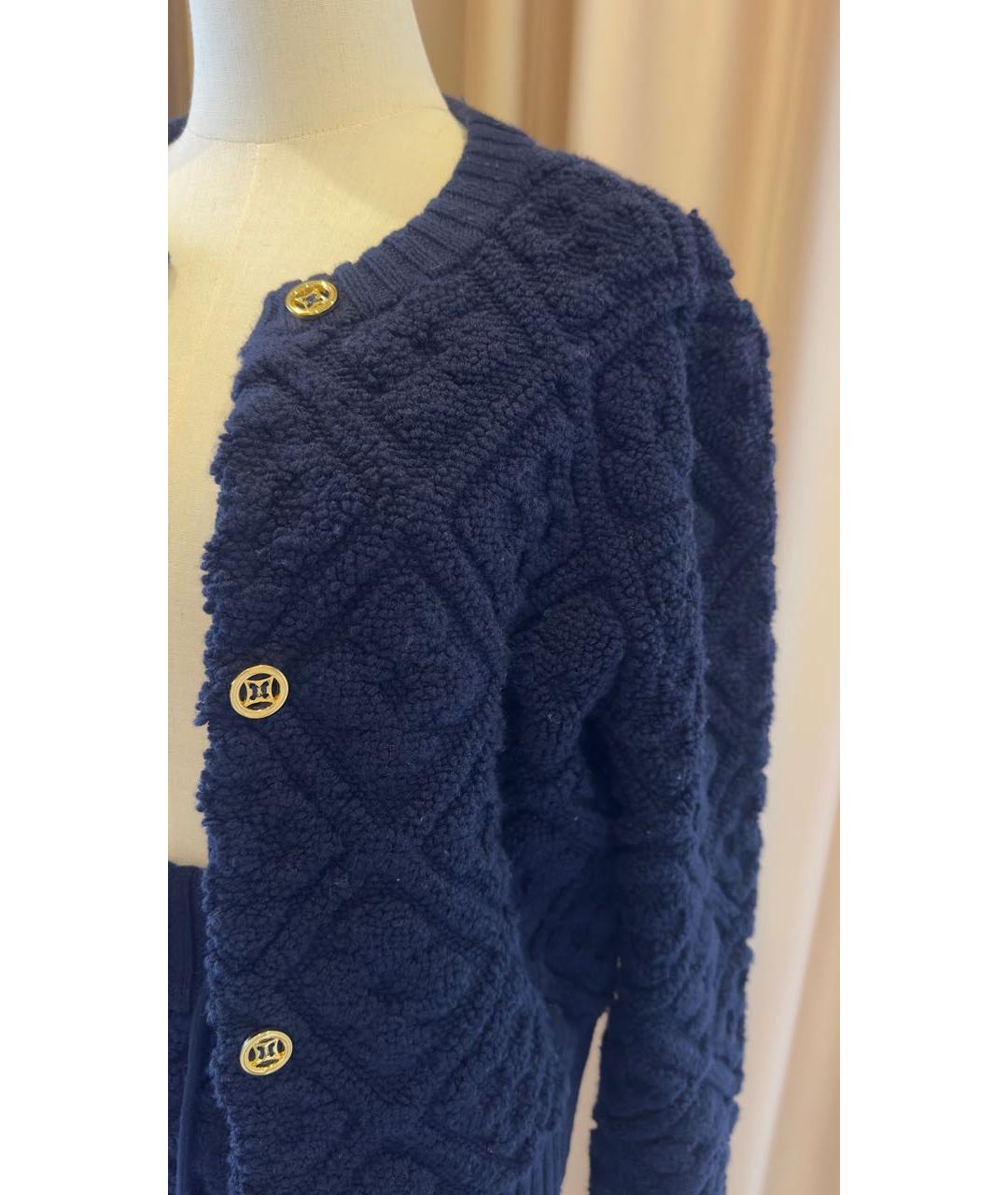 LOUIS VUITTON Темно-синий шерстяной костюм с юбками, фото 8