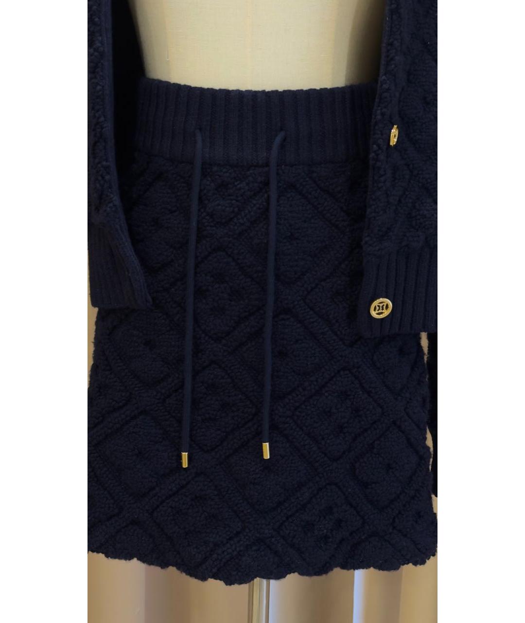 LOUIS VUITTON Темно-синий шерстяной костюм с юбками, фото 5