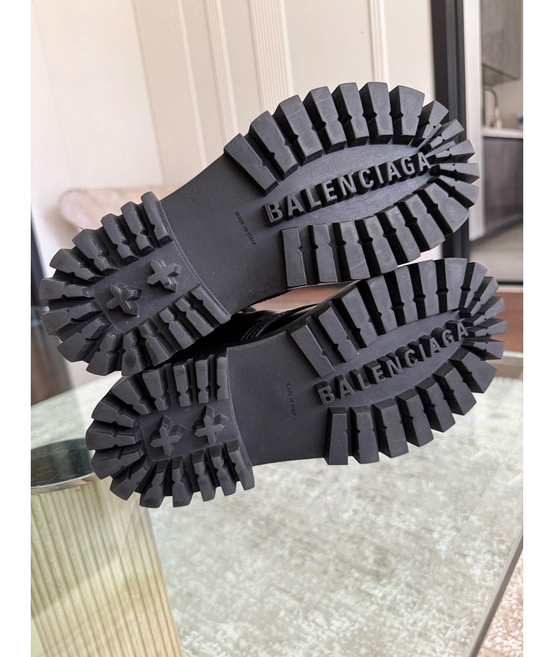 BALENCIAGA Черные кожаные ботинки, фото 5