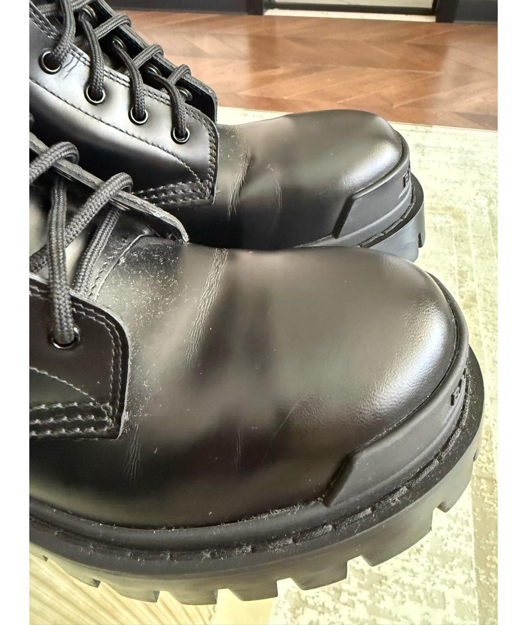 BALENCIAGA Черные кожаные ботинки, фото 6