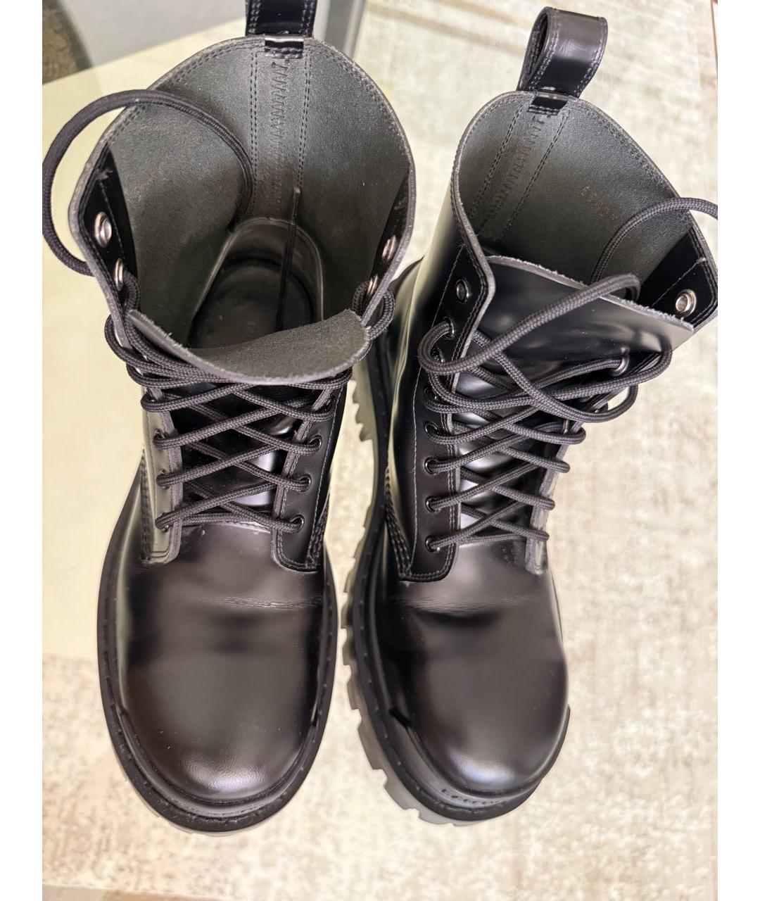BALENCIAGA Черные кожаные ботинки, фото 3