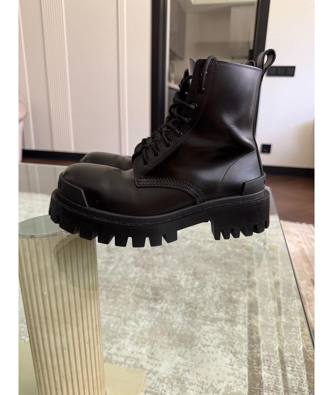 BALENCIAGA Черные кожаные ботинки, фото 8