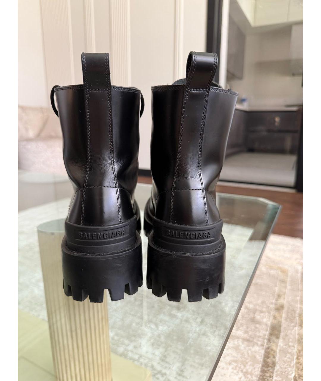 BALENCIAGA Черные кожаные ботинки, фото 4