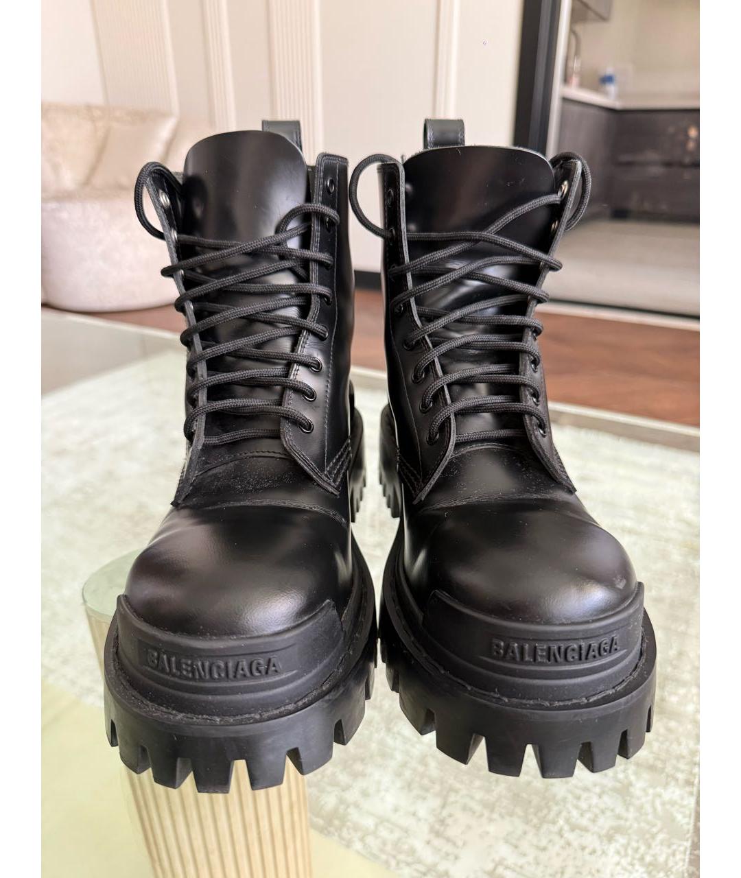 BALENCIAGA Черные кожаные ботинки, фото 2