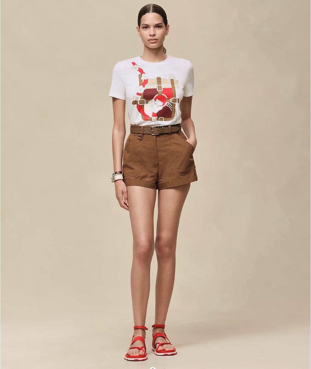 HERMES Белая хлопковая футболка, фото 5