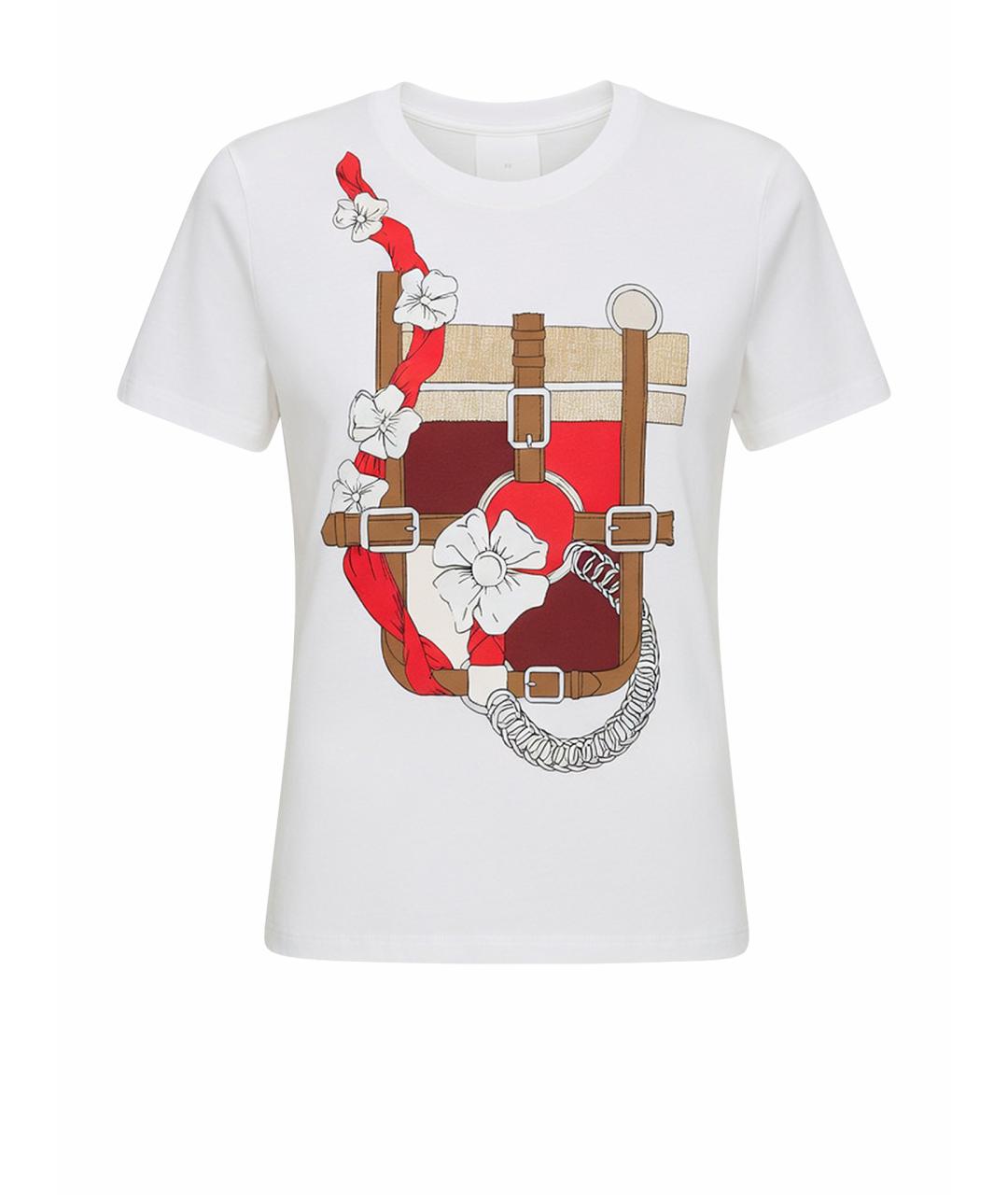 HERMES Белая хлопковая футболка, фото 1