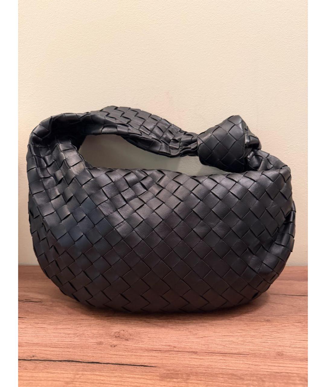 BOTTEGA VENETA Черная кожаная сумка с короткими ручками, фото 5