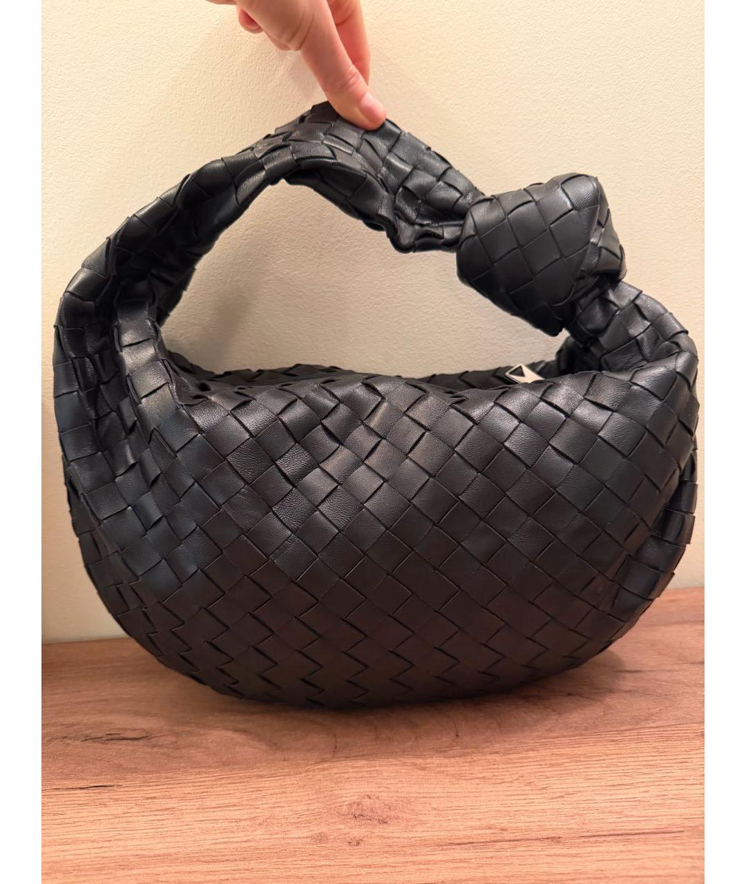 BOTTEGA VENETA Черная кожаная сумка с короткими ручками, фото 2