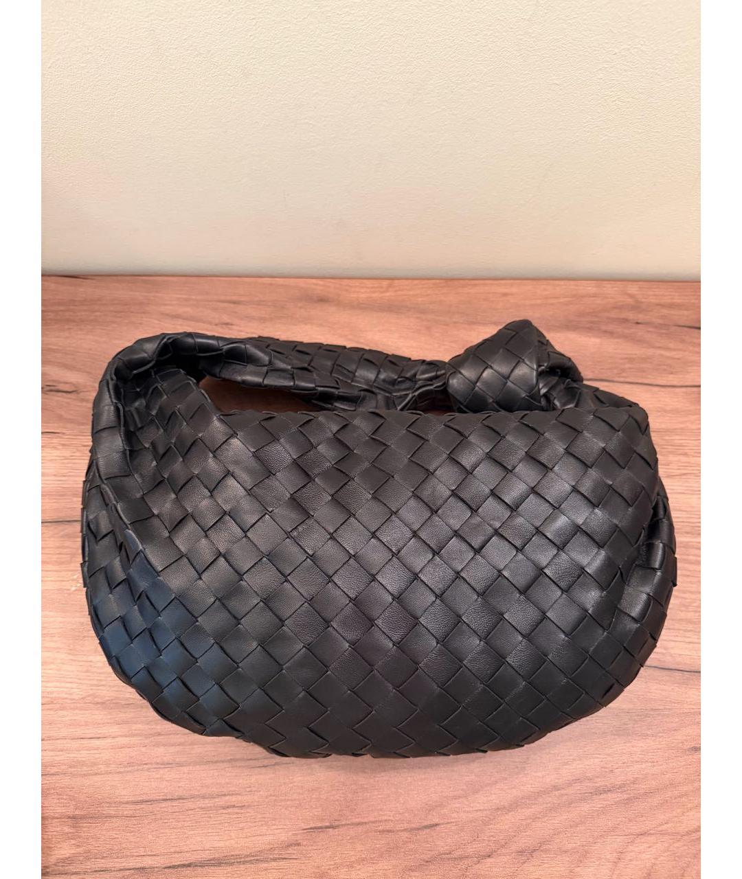 BOTTEGA VENETA Черная кожаная сумка с короткими ручками, фото 3