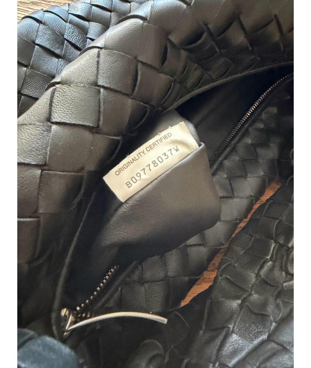 BOTTEGA VENETA Черная кожаная сумка с короткими ручками, фото 4