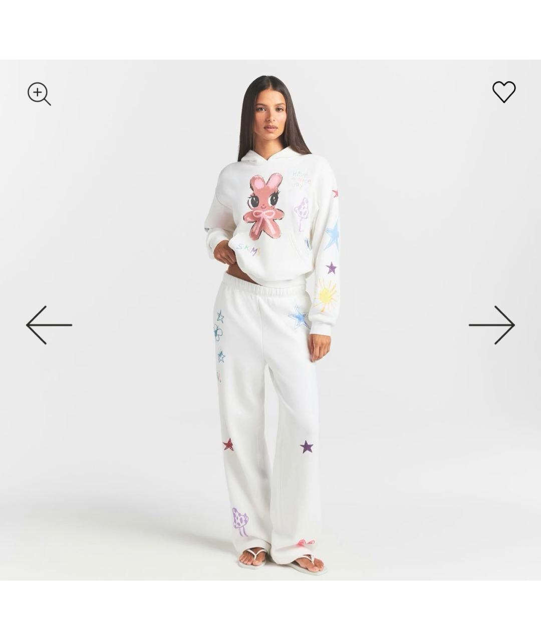 SKIMS Белый хлопковый костюм с брюками, фото 3