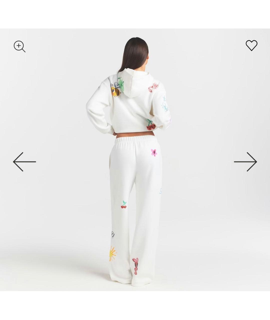 SKIMS Белый хлопковый костюм с брюками, фото 2