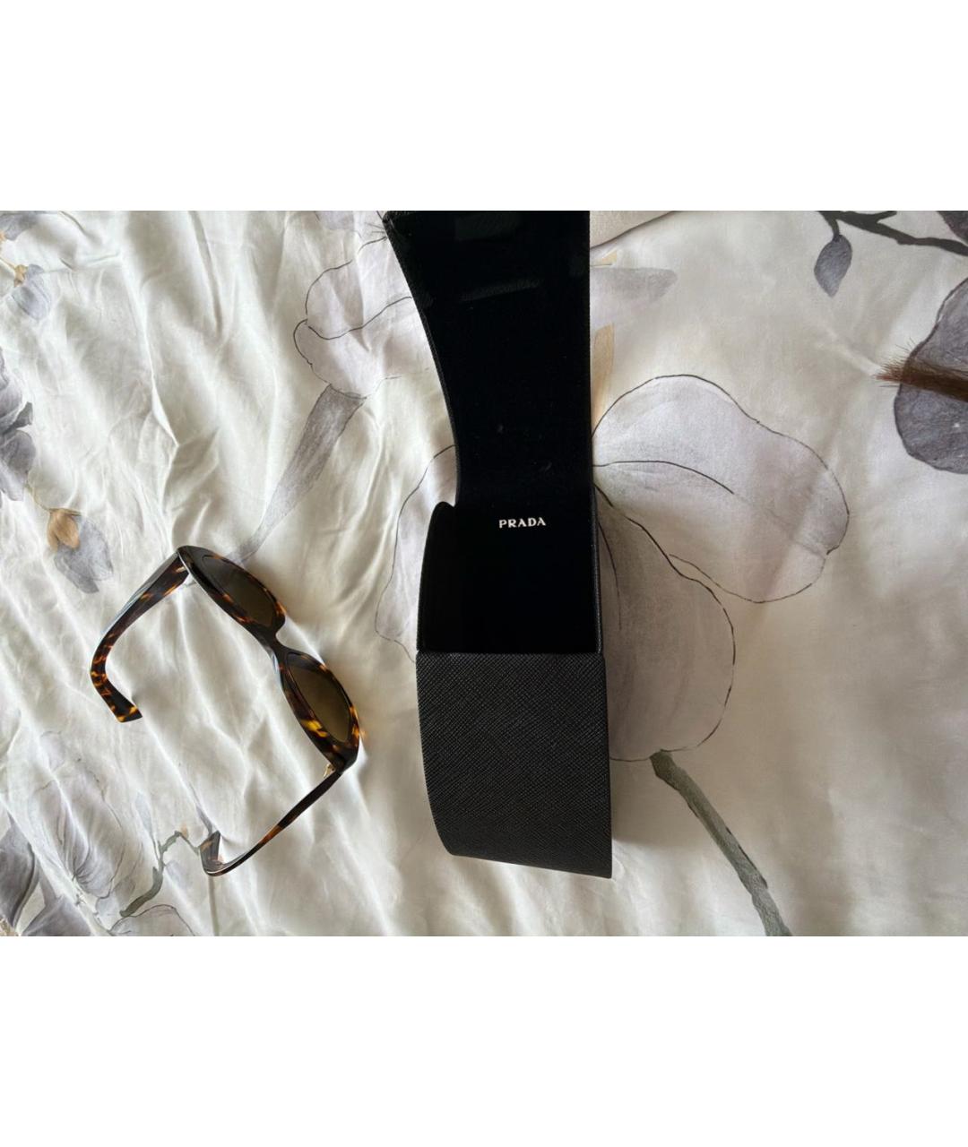 PRADA Коричневые пластиковые солнцезащитные очки, фото 4