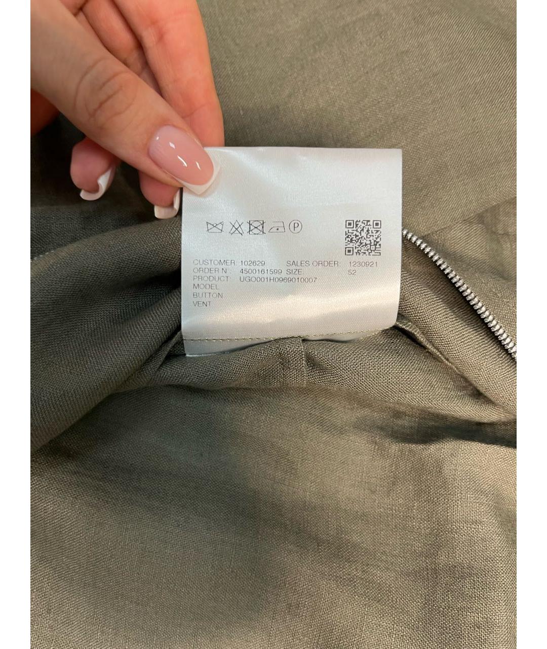 KITON Хаки льняная куртка, фото 4