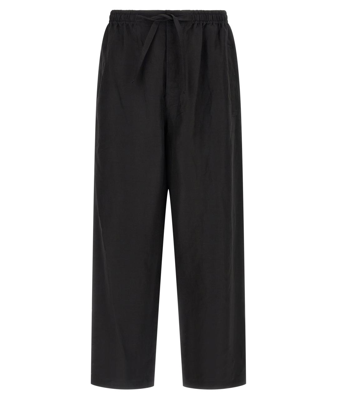 LEMAIRE Черные льняные повседневные брюки, фото 1