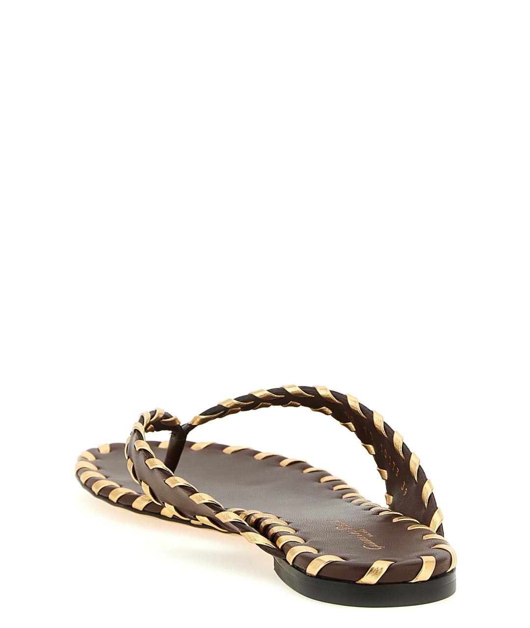 GIANVITO ROSSI Коричневые кожаные шлепанцы, фото 3