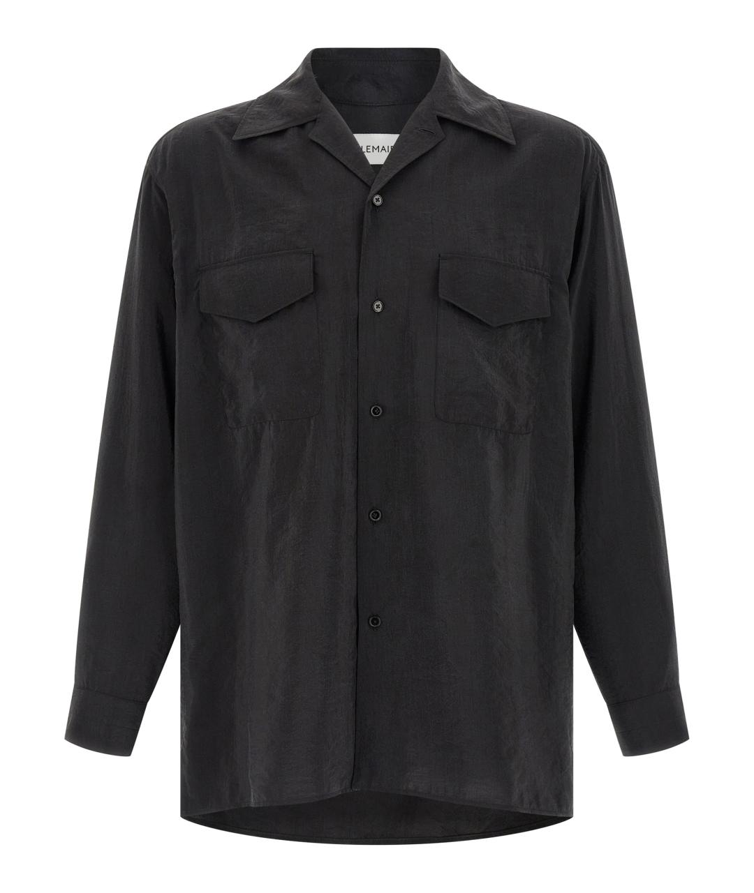 LEMAIRE Черная шелковая кэжуал рубашка, фото 1