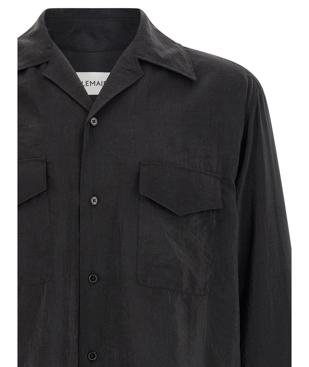 LEMAIRE Черная шелковая кэжуал рубашка, фото 3