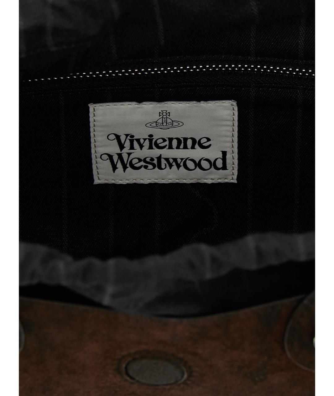 VIVIENNE WESTWOOD Коричневая замшевая сумка через плечо, фото 4