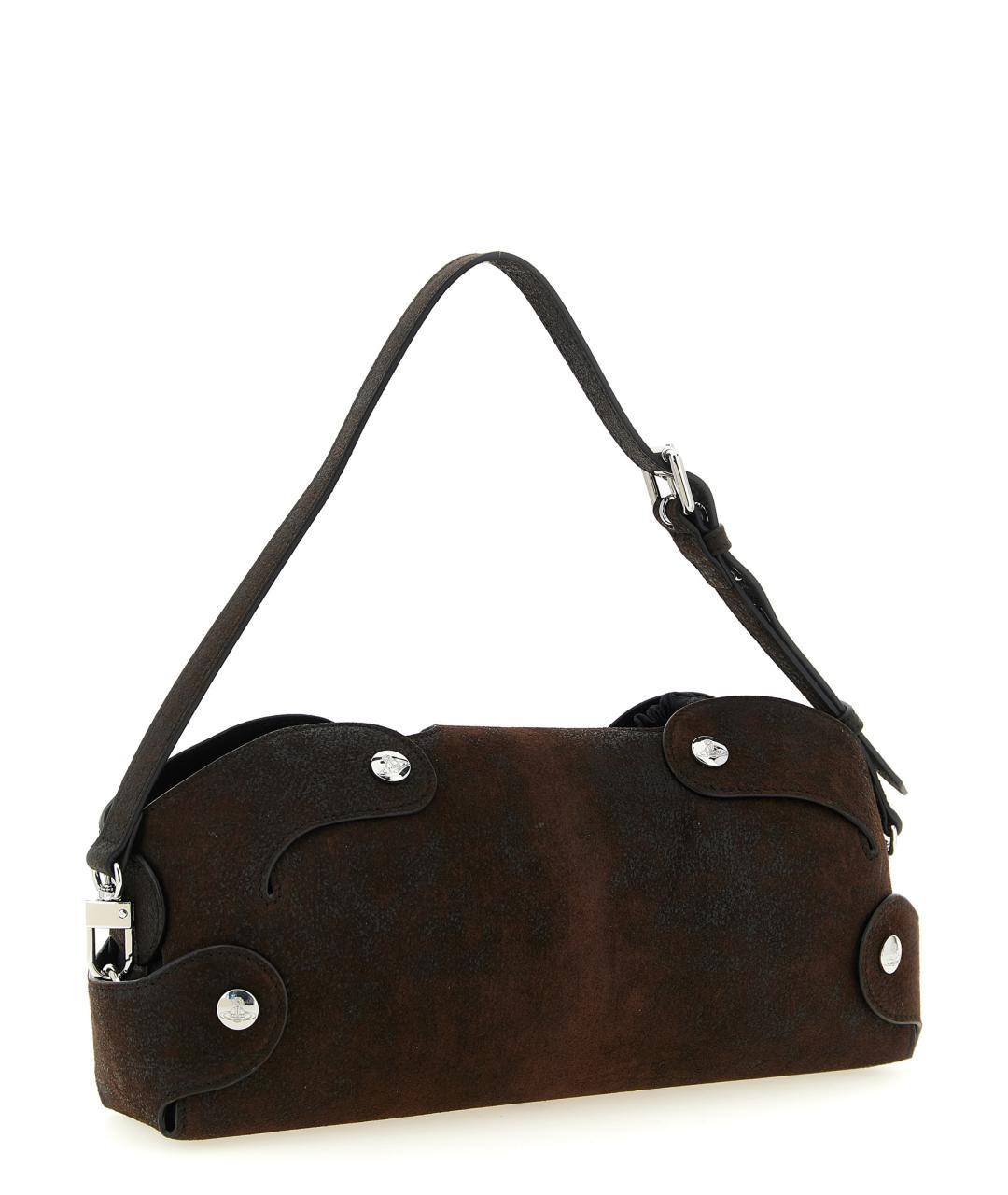 VIVIENNE WESTWOOD Коричневая замшевая сумка через плечо, фото 2