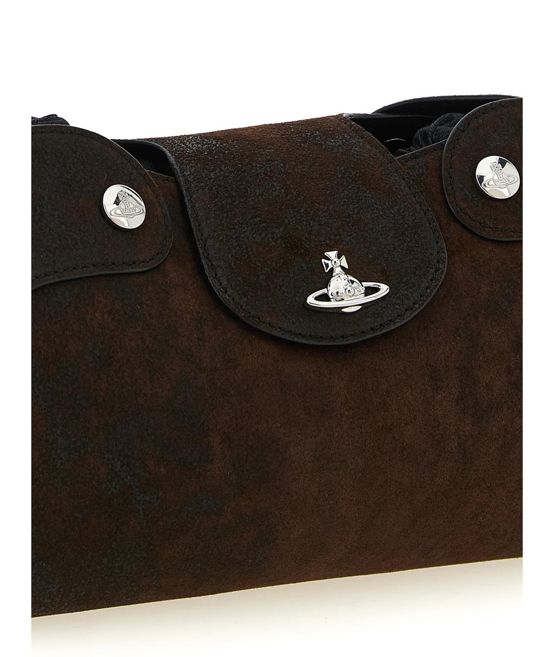 VIVIENNE WESTWOOD Коричневая замшевая сумка через плечо, фото 3