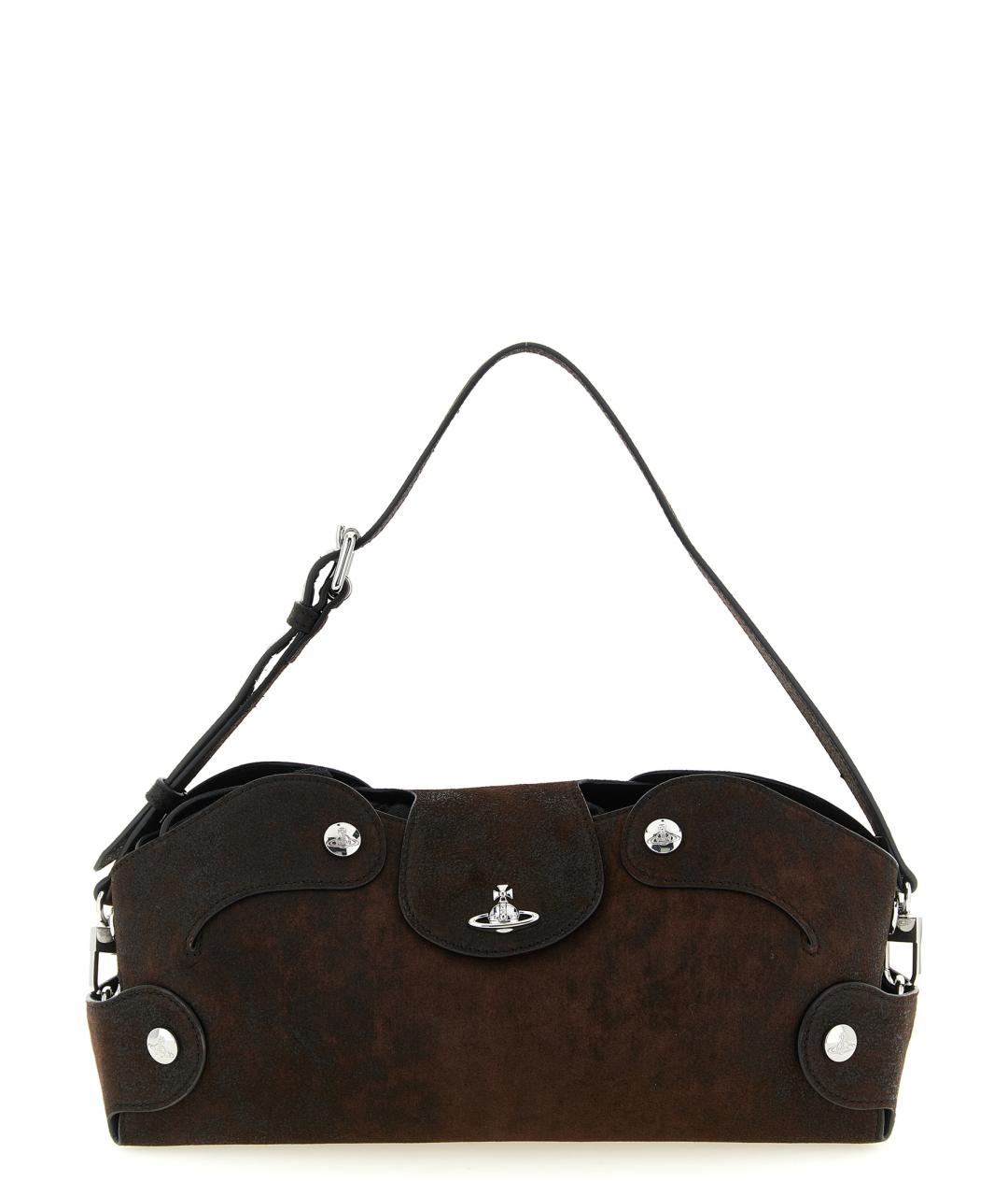 VIVIENNE WESTWOOD Коричневая замшевая сумка через плечо, фото 1