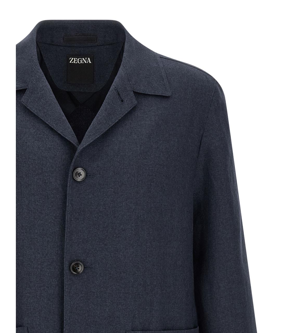 ZEGNA Синяя льняная куртка, фото 3